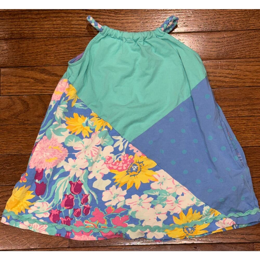 Matilda Jane Dream Chasers Polka Dot Daisy Patchwork Halter Sundress Pockets 2T - Picture 5 of 5
